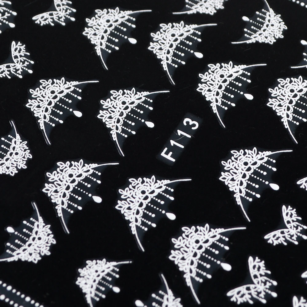 1 Sheet White Necklace Jewelry 3d Nail Art Stickers Adhesive Tips Decals Beauty Creative Decoration Tools LAF113 | Красота и здоровье