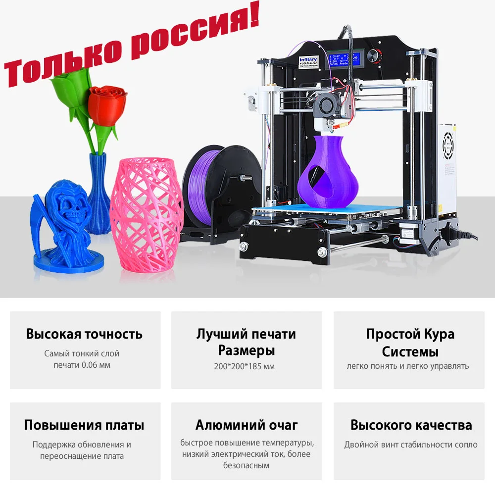 Новые Модернизированный Reprap I3 3D принтеры комплекты Высокое качество Desktop ЧПУ