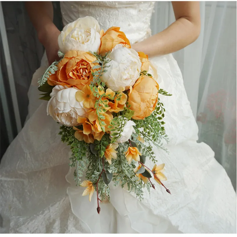 

Simulation bride holding flowers cascades artificial flower Free Shipping