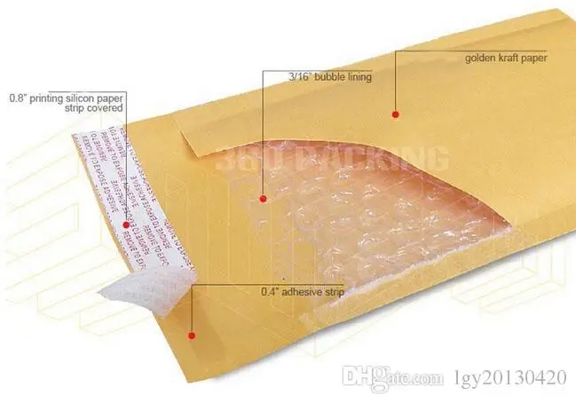 100 шт./упак. желтая пузырчатая обертка-конверт пакеты для упаковки полиэтиленовые