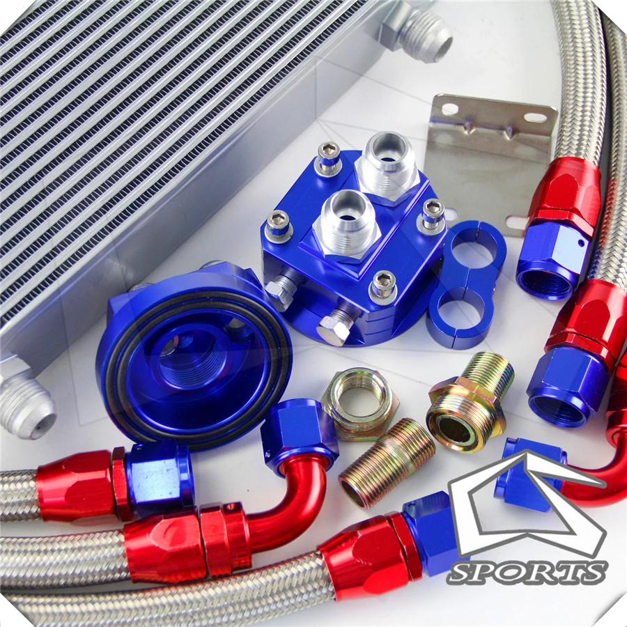 7 ROW AN-10AN UNIVERSAL OIL COOLER + FILTER RELOCATION KIT | Автомобили и мотоциклы
