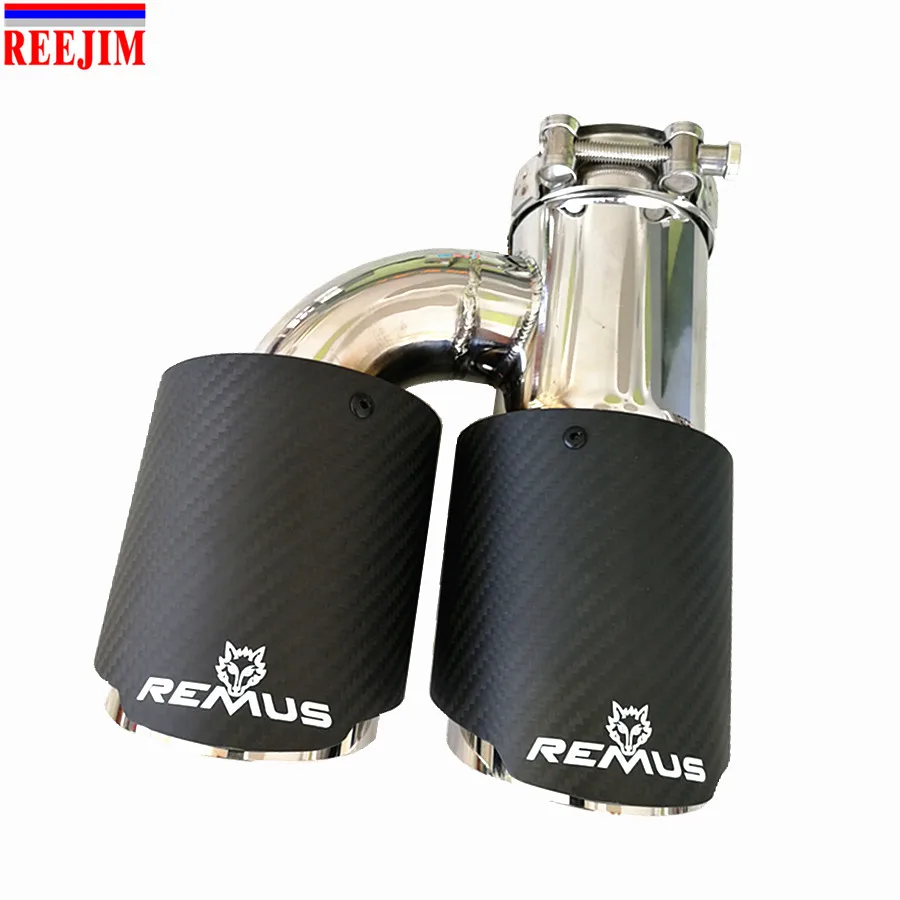3 ''вход 4'' выход двойной матовый Remus выхлопной наконечник из углеродного
