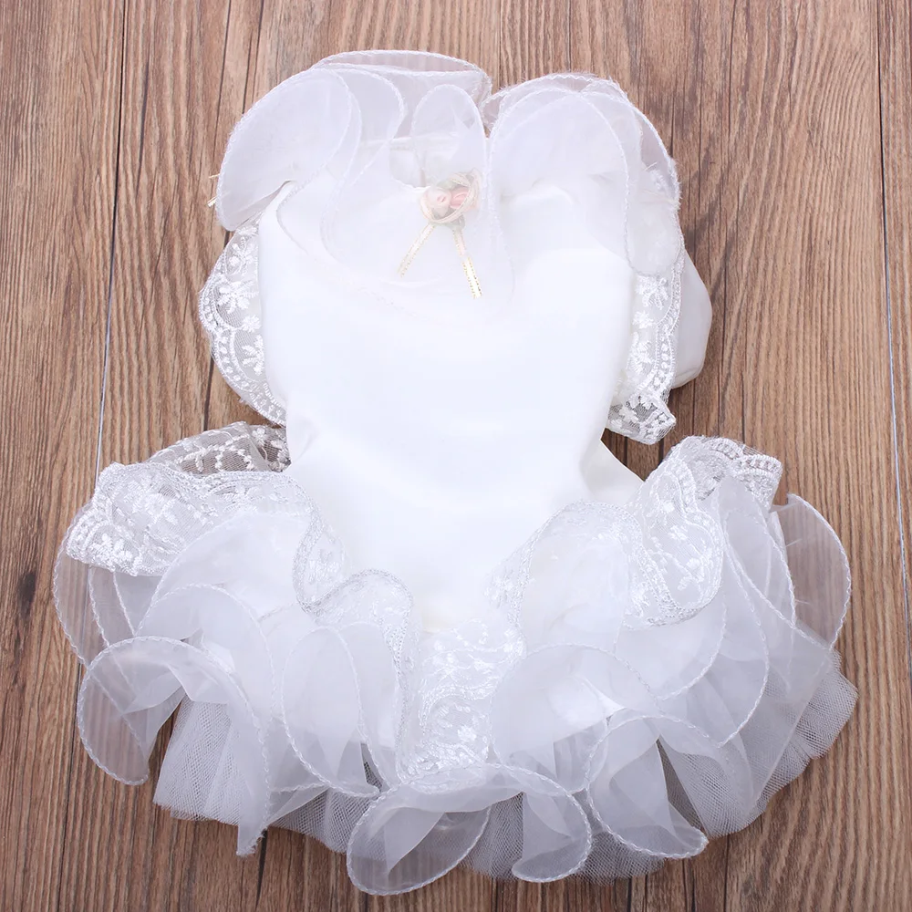 Собака кошка цветы кружевной дизайн щенок принцесса юбка вечерняя одежда для