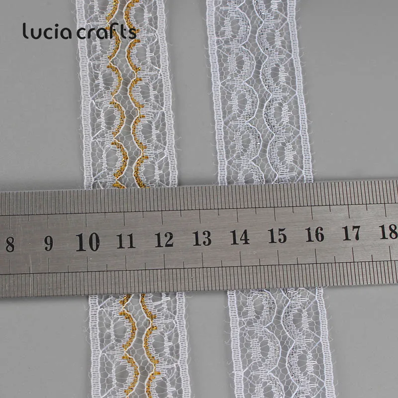 Lucia Crafts 10 ярдов 25 мм вышитая кружевная Лента ткань обшивка ленты швейная Сделай