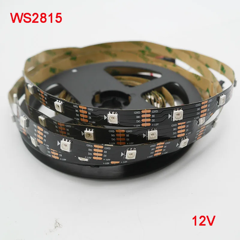 1 м/3 м/5 м WS2815 Пиксельная Светодиодная лента адресная умная двухсигнальная 30/60/144
