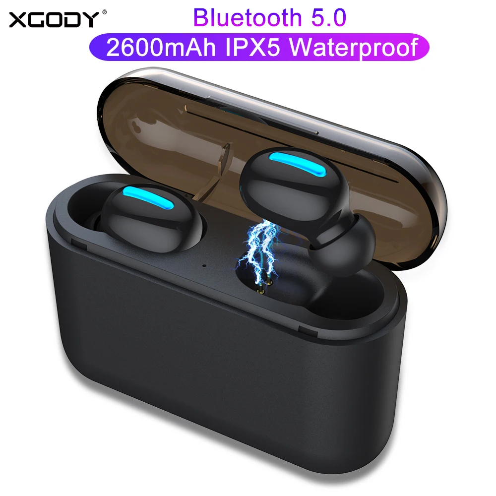 XGODY HBQ Q32 TWS настоящие беспроводные наушники Bluetooth 5,0 наушники с двойным микрофоном мини беспроводные наушники 2600 мАч мощные
