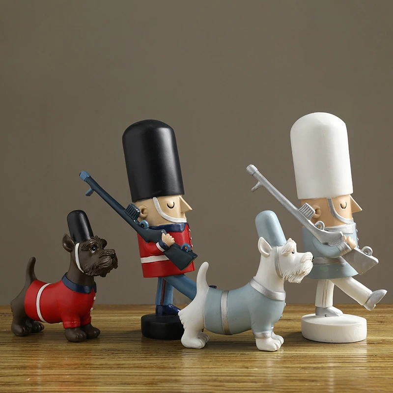 American Resin Royal Guards Originality miniature figurines Cartoon Puppet Nutcracke rtabletop crafts antique home decor | Дом и сад