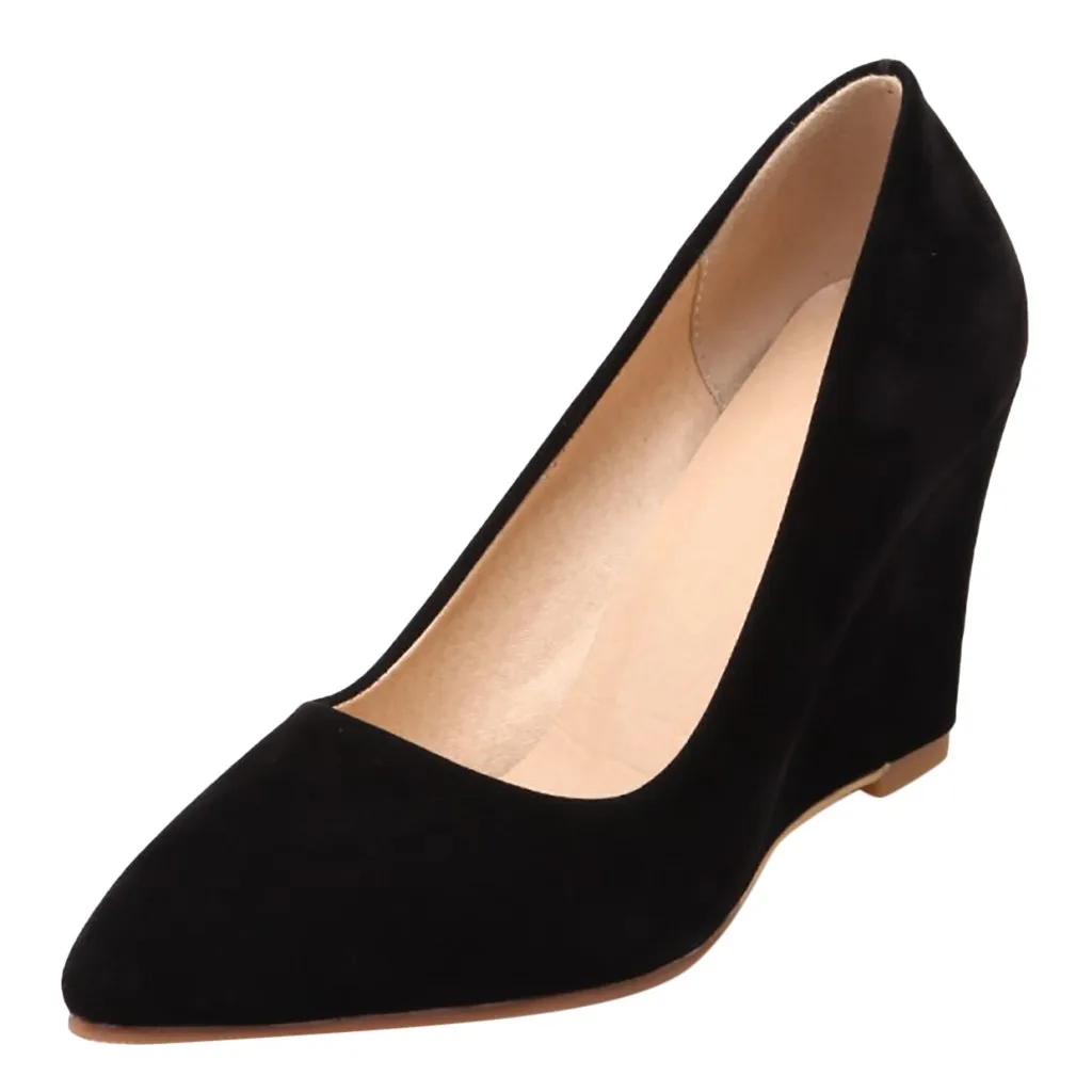 Women Color Business Suit Office Shoes Ladies Pump Wedged Shoes Work Casual Single Shoes Elegant Square Heel Office Shoes