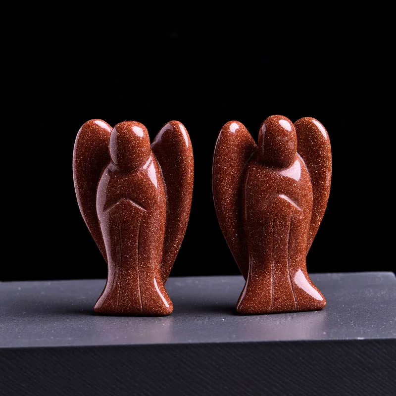 Golden sandstone Природный аметист кристалл ювелирные украшения Ангел-хранитель Исцеление драгоценного дом украшения кабинет украшения подарок корабля - Цвет: Golden sandstone