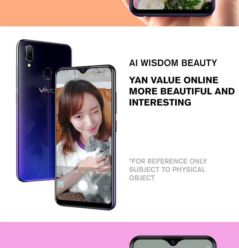 Vivo U1, мобильный телефон, 6,2 дюймов, экран, 3G ram, 32G rom, Восьмиядерный процессор Snapdragon439, Android 8,1, 4030 мА/ч, большая батарея, Face ID, смартфон