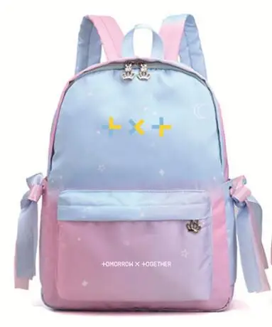 Рюкзак kpop TXT с синим градиентом школьный рюкзак для девочек подростков TOMORROW X TOGETHER