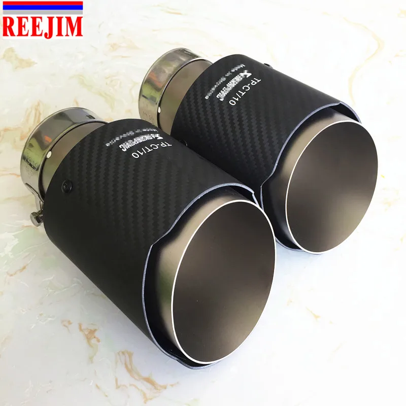 REEJIM 2 шт. впуск 63 мм из 101 Akrapovic выхлопная машина углеродного волокна труба