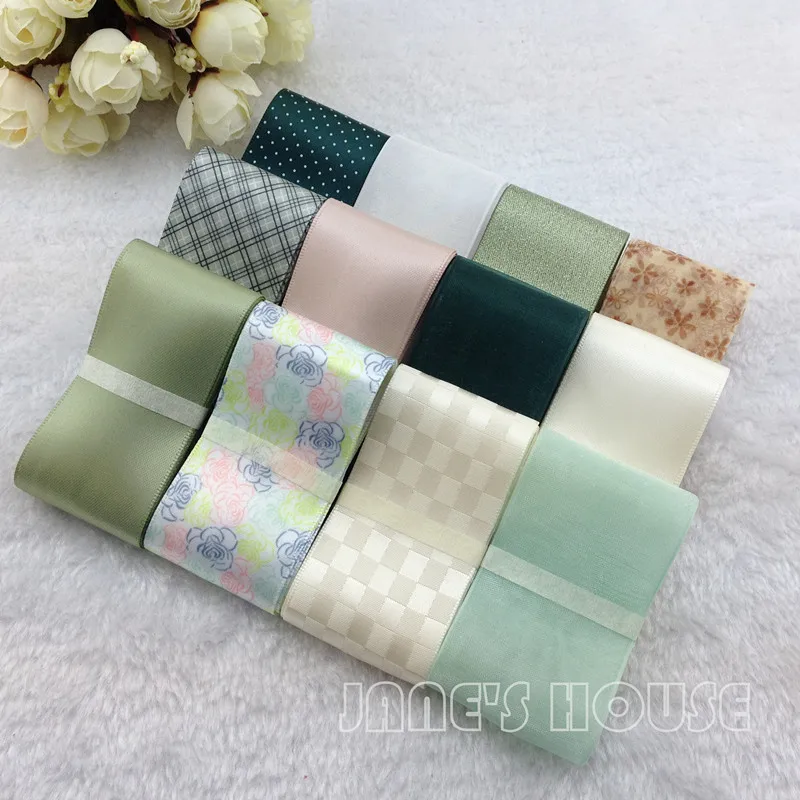 DIY аксессуары для волос зеленый цвет 31YDS Mixed31 стиль сатин/корсажная лента мультфильм ленты набор хлопок кружева лента