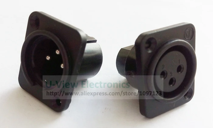 NCHTEK XLR коннектор 3 полюсный/3 контактный панельный кронштейн Мужская и женская