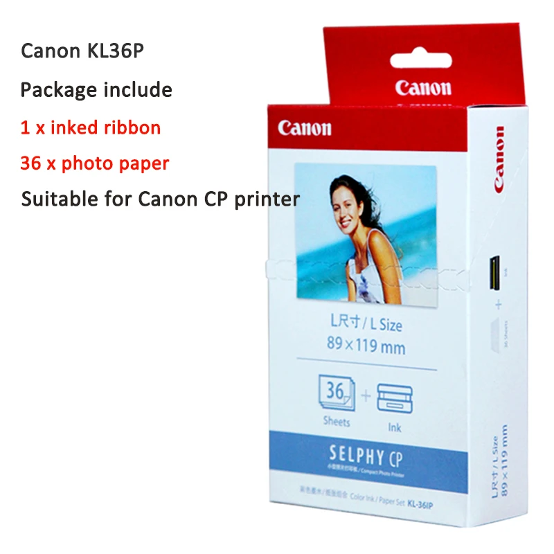 Фотобумага для Canon RP108 KP108in KL36 KC36ip CP1300 CP1200 чернильный картридж 3 дюймов 6 дюймов 5 дюймов фотобумага s - Цвет: KL36IPC