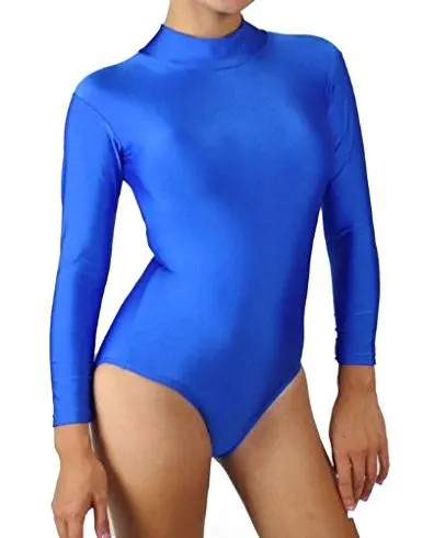 Royal Blue Для женщин серого цвета с длинным рукавом, костюмы для танцев Купальник для балета, танцев для взрослых, супер герой, лайкра, спандекс, купальник на молнии стрейч Одежда для танцев, балетная костюмы - Цвет: Royal Blue