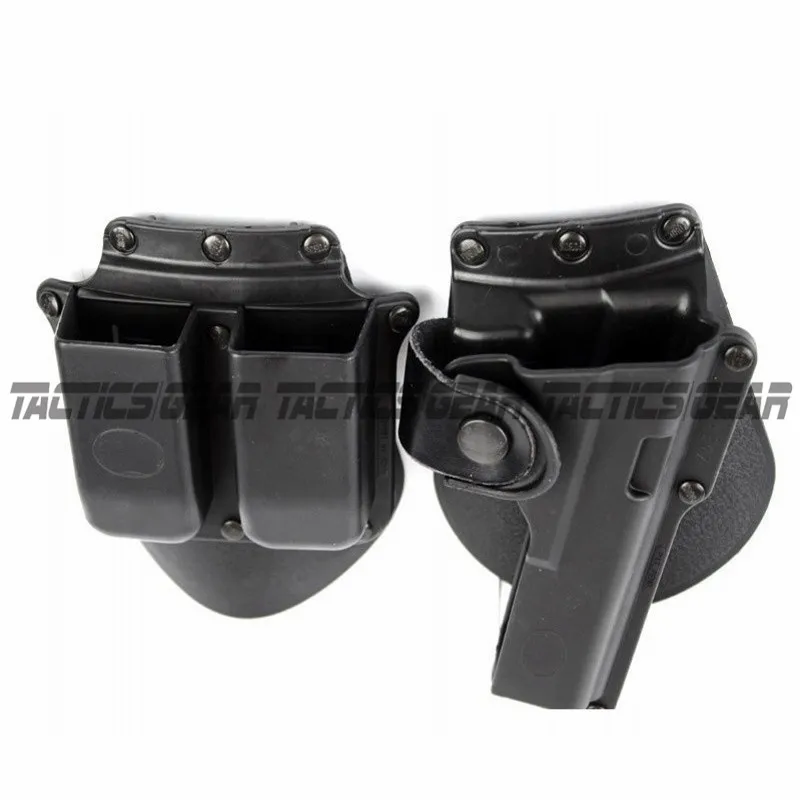 Тактический пистолет весло кобура подходит Глок G17 G22 G23 w/кожаный ремешок удержания с двойной журнал 6900