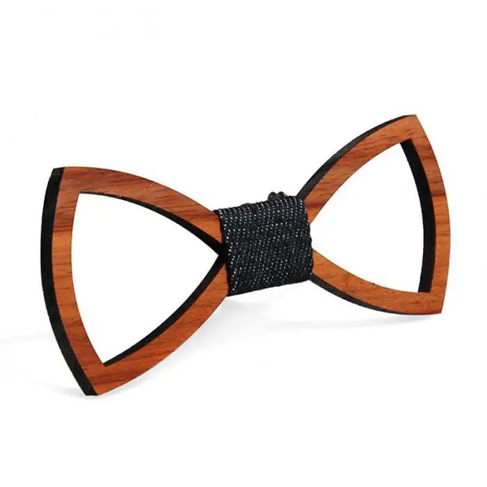 Men Handmade Wooden Bow Tie with Adjustable Strap for Anniversary Birthday Wedding TT@88