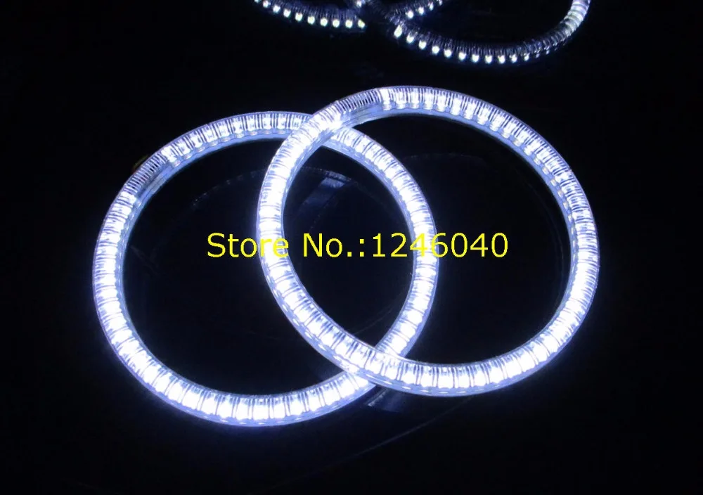 2 шт. белый и янтарный двойной цвет DRL поворотник LED Ангельские Глазки полный круг
