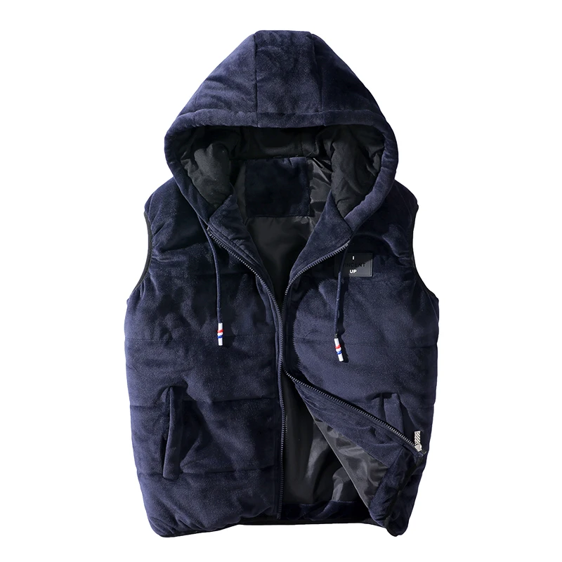 Повседневный мужской жилет 6XL 7XL 8XL толстая мягкая зимняя куртка без рукавов