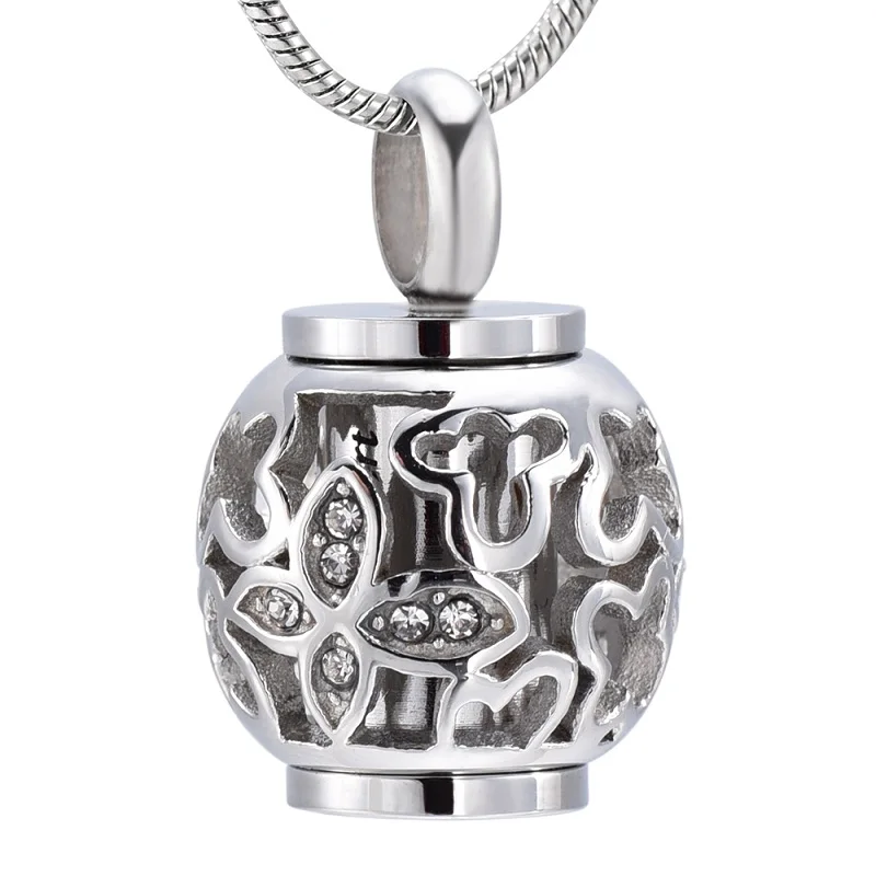 IJD9959 ожерелье из нержавеющей стали для кремации полый кулон золы урны памятные