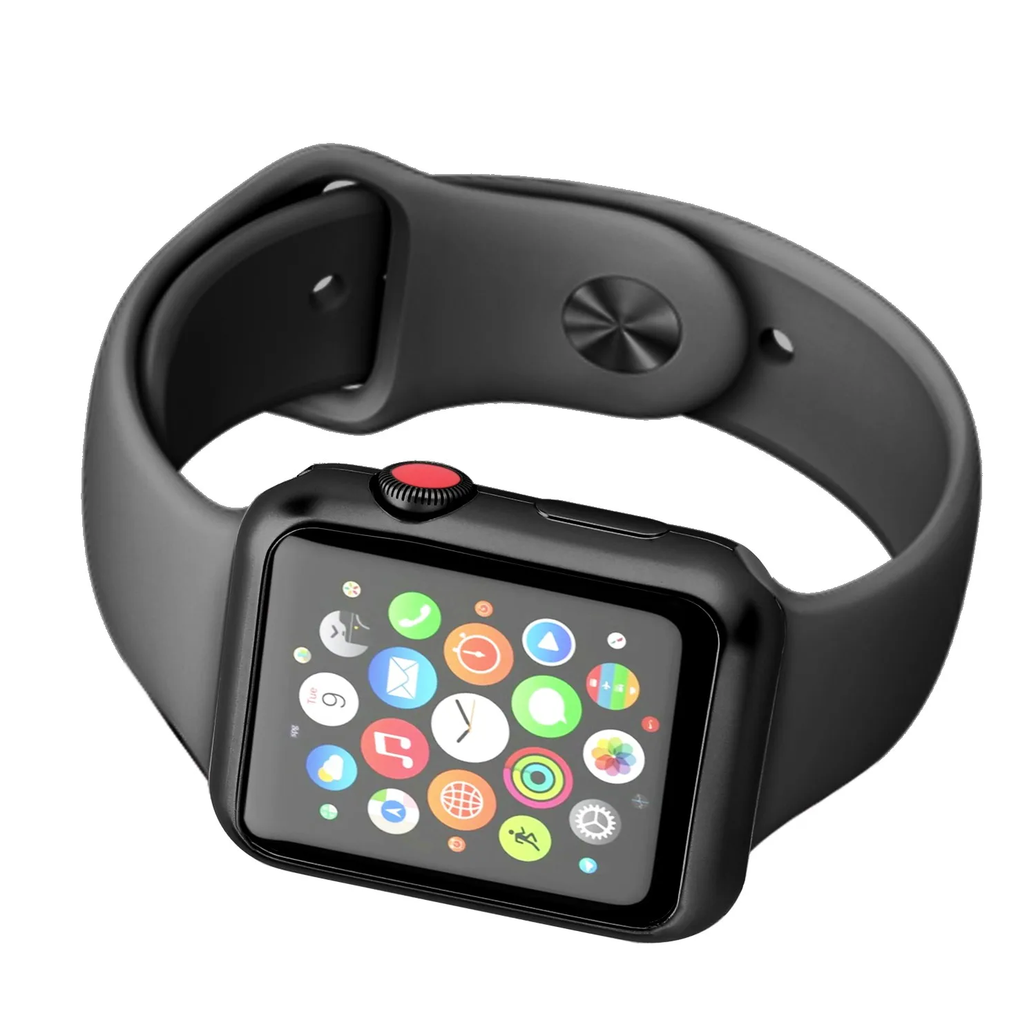 Новинка, 6 цветов, мягкий силиконовый чехол с золотым покрытием для Apple Watch, серия 1, 2, 3, чехол, защита всего тела, чехол для часов 42 мм, 38 мм