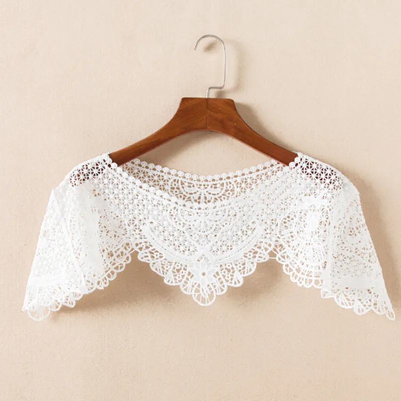New Knitted lace collar hollowed out neck jacket strapless small condole shawl vest fabric CR1583|Кружево| |