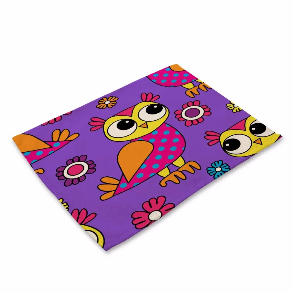 Милый мультяшный коврик для стола с рисунком совы Кухонное украшение скатерть на