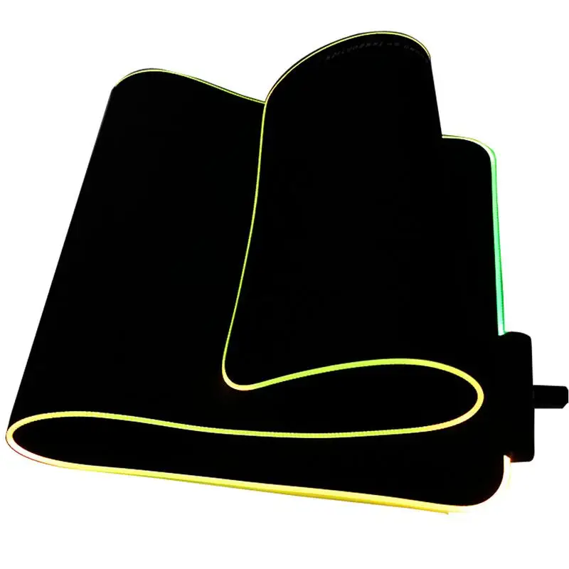 Black RGB офисный игровой коврик для мыши, Складывающийся из натурального каучука, мягкие светящиеся Компьютерные аксессуары для ноутбука, компьютерные принадлежности, Прямая поставка - Цвет: Black