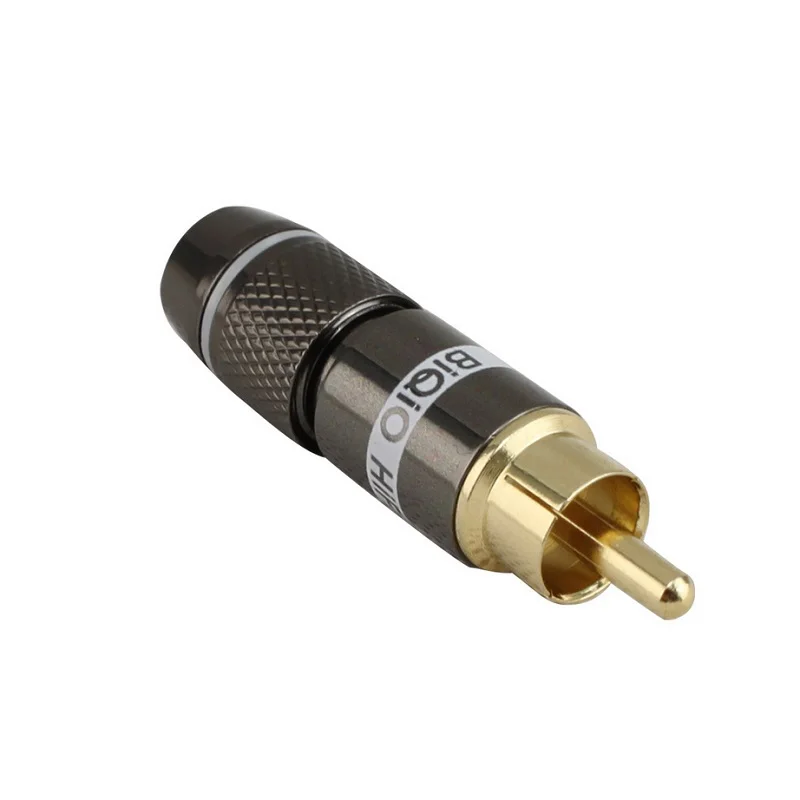 RCA аудио видео конвертер адаптер AV видео сварки штекер провода разъем 6 мм кабель позолоченный RCA штекер