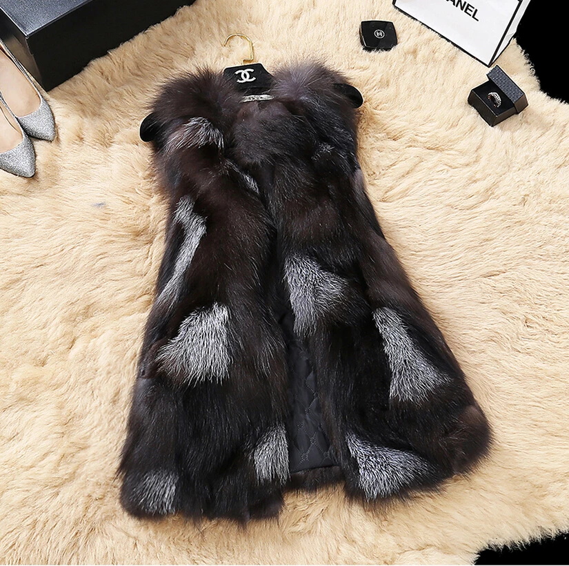 Жилет из натурального Лисьего меха лидер продаж модный Фабричный жилет 100%