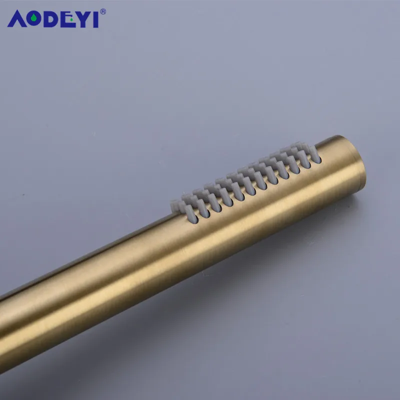 AODEYI Золотой смеситель для душа, скрытый настенный встроенный смеситель для ванной, ручная душевая головка, черный матовый