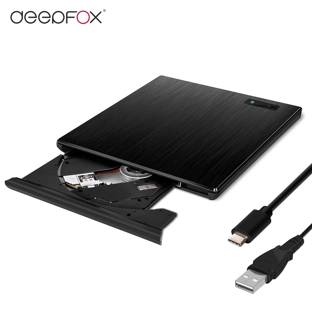 Deepfox Тип C USB 3 1 Внешний Оптический привод CD/DVD ROM проигрыватель RW горелка для Windows OS