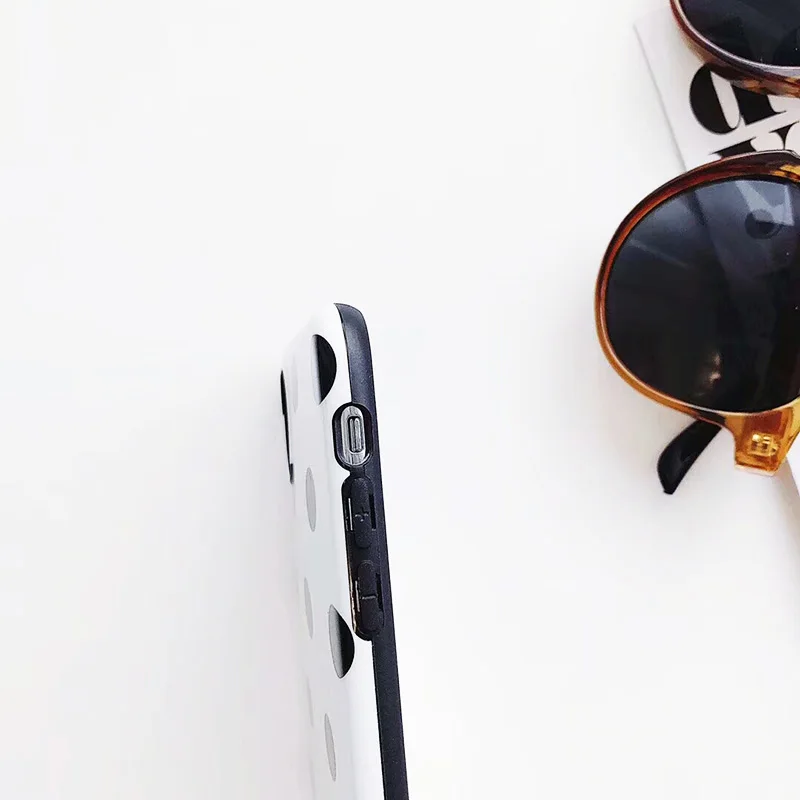 Fashion Polka Dots Phone Case for iPhone 11 Pro XS Max XR Glossy Soft Silicon Hull 8 7 6 6S Plus Couple Hoesjes |