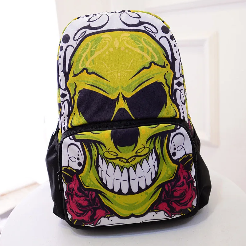 Personality graffiti skull student bag Fashion human skeleton personality Backpacks casual unisex backpack Trend Travel Bag | Багаж и