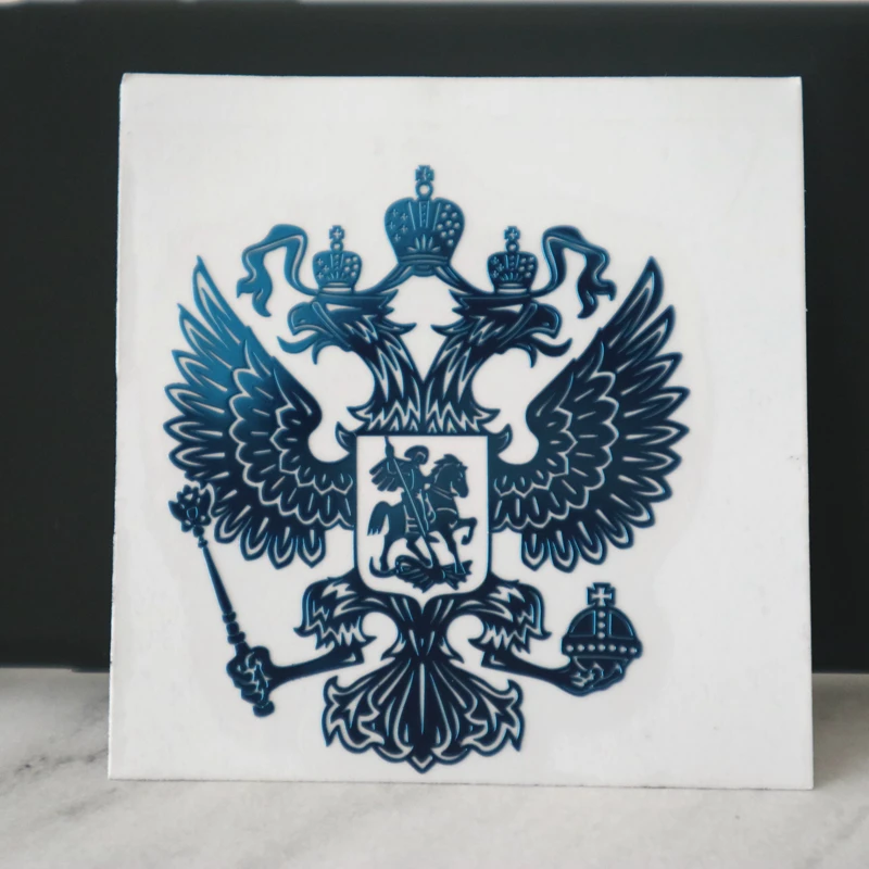 CK2887#3.4*4см Герб России Никель Металл Наклейки на автомобиль Наклейки Российская Федерация Орел Эмблема для стайлинга автомобилей Наклейка для ноутбука