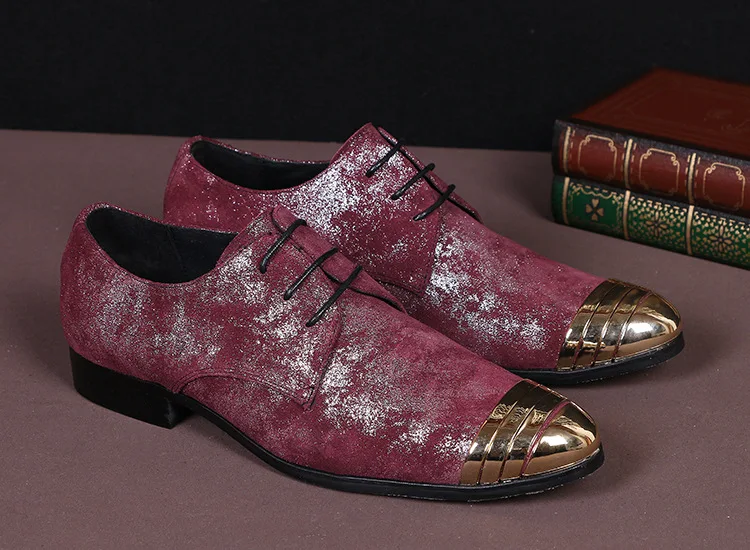 

Red Man Shoes Fish Pattern Cowhide Europe the British Style Personality Fashion Casual Tie Low Help Shoes