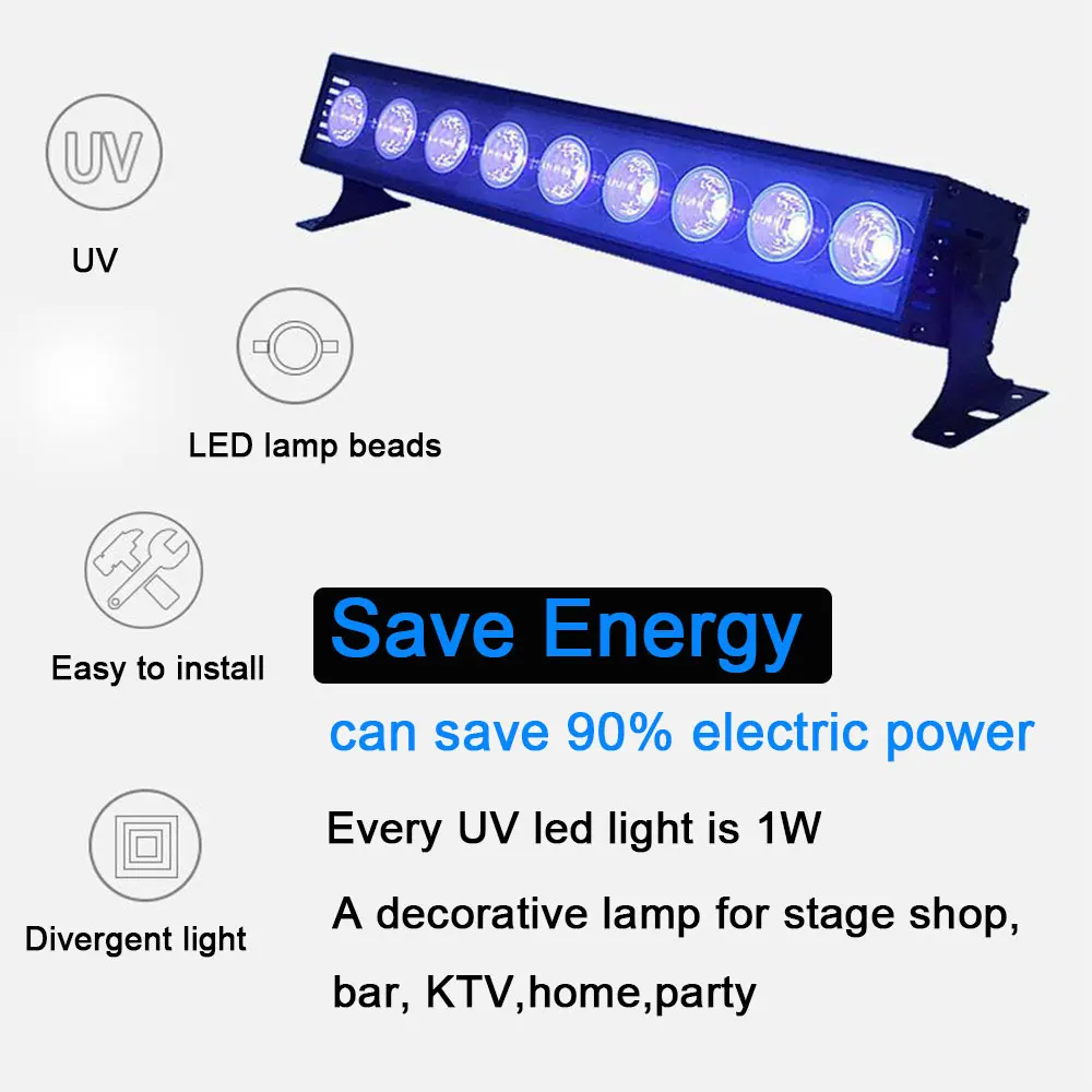 

9/12 LED Disco UV Violet Black Lights 12W 36W LED DJ Light DMX Lamp for Party KTV Laser Stage Bar Lamp Backlight Voice Control