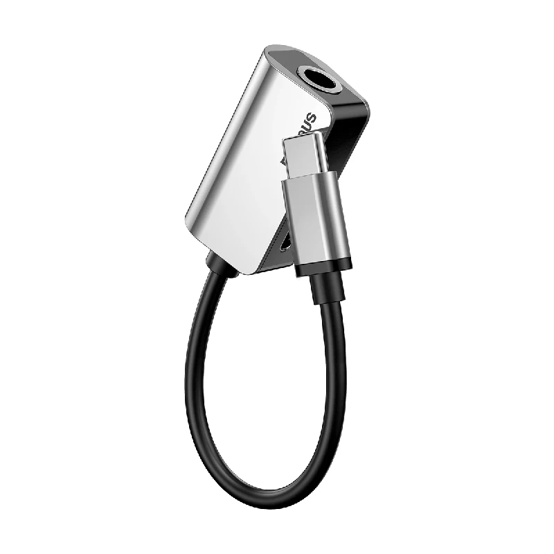 Straight Silver Baseus USB C адаптер типа OTG C до 3,5 мм разъем type-c Aux аудио разъем для Xiao mi Red mi Note 7 mi 9 huawei mate 30 P30 P20 Pro - Цвет: Straight Silver