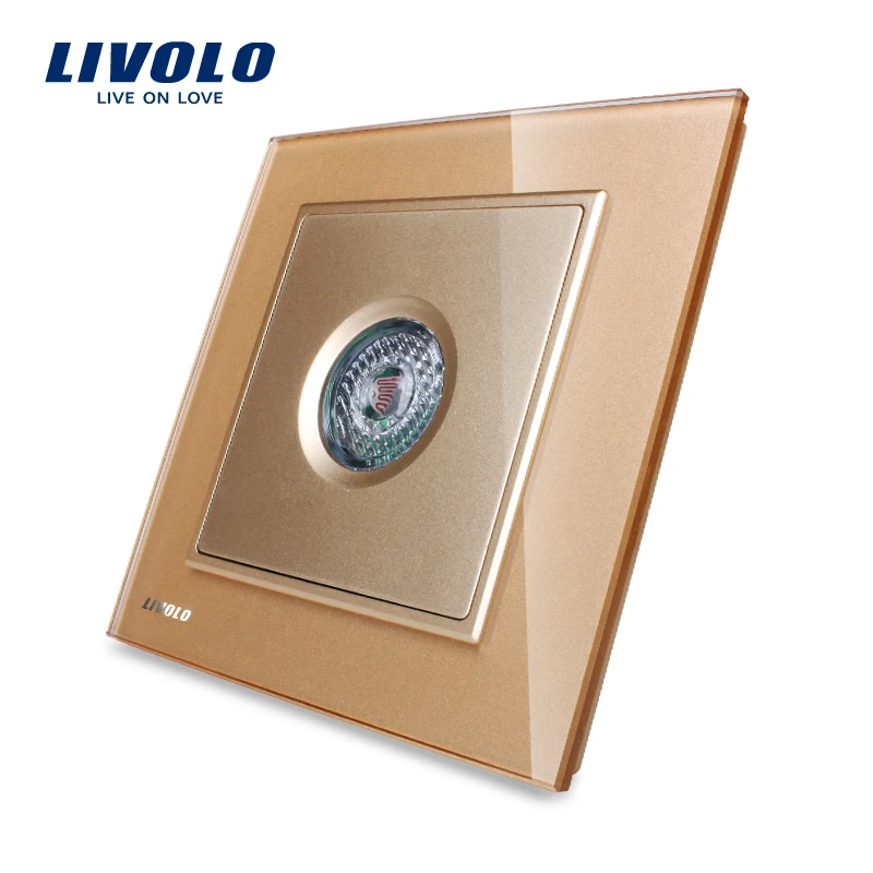 LIVOLO Новое поступление золотой Стекло Панель звук и свет Управление/движения