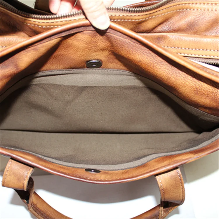 

Genuine leather cow skin casual briefcase bag office business laptop bags