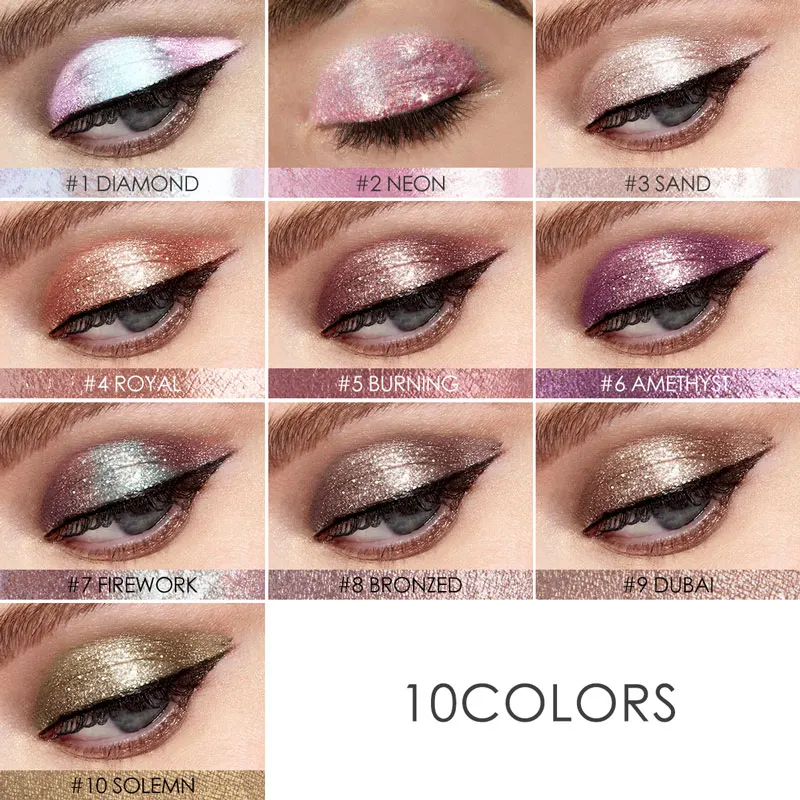 

Focallure New Shimmer Glitter Liquid Eye Shadow Stick Waterproof 10Colors Gold White Luminous Pigments Beauty Eyeshadow Makeup