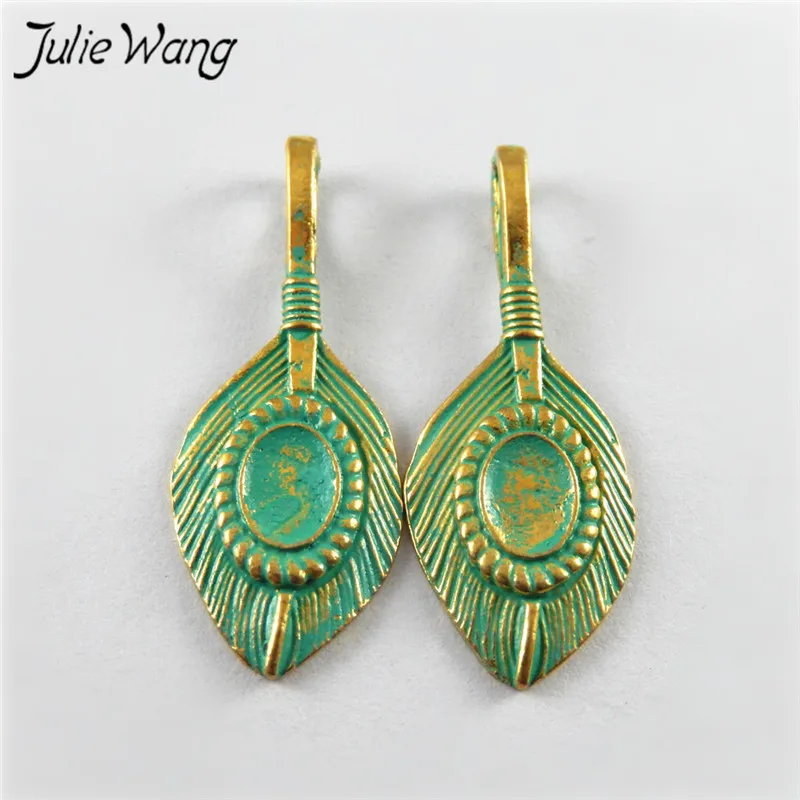 Julie Wang 20 шт. сплав маття зеленые креативные банановые листья ожерелье подвеска