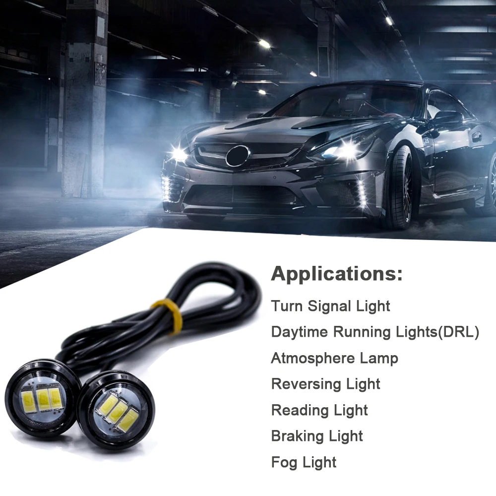 2 шт. автомобильный DRL Eagle Eye Светодиодный дневной ходовой светильник 23 мм мотоциклетный винтовой светильник источник водонепроницаемый автомобильный Стайлинг