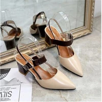 new springautumn sexy high heels hollow coarse sandals high heeled shallow mouth pointed toe women shoes female party shoes