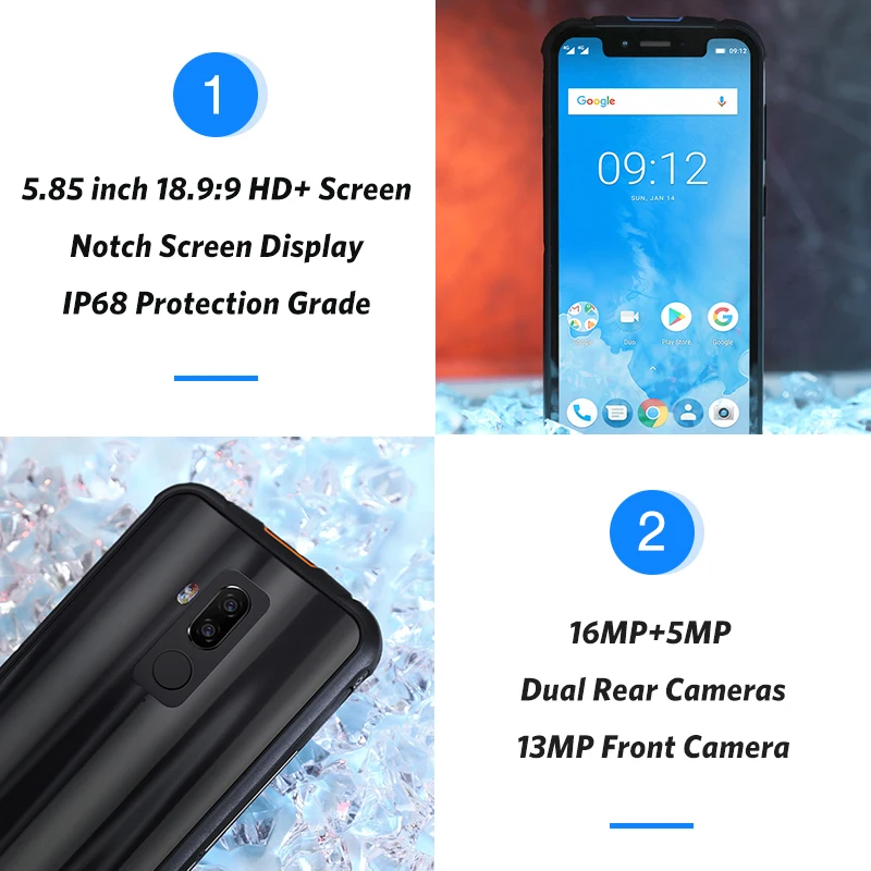 Ulefone power 5 IP68 Водонепроницаемый мобильный телефон Android 8 1 85 &quotHD + Octa Core 4 Гб 64 NFC Face ID