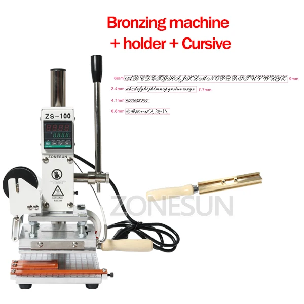 machine withCURSIVE1 ZONESUN ZS-100 двойного назначения машина для горячего тиснения фольгой ручная Бронзирующая машина для ПВХ карты кожи и бумаги штамповочная машина - Цвет: machine withCURSIVE1
