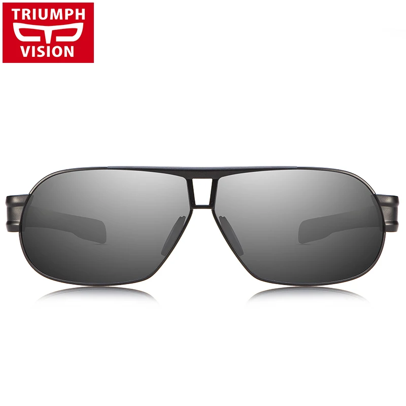 Солнцезащитные очки TRIUMPH VISION Мужские квадратные поляризационные в металлической