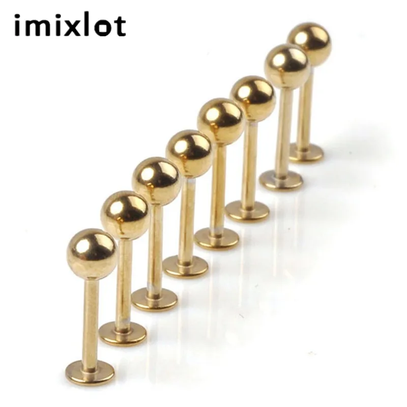 Imixlot розовое золото цвет хирургическая сталь Tragus Лабрет Бар пупка язык пирсинг