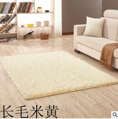 Rice yellow Коврики из искусственного меха Para Casa пушистые Нескользящие мохнатые ковры alfombres 16 цветов золотой бархат ТАПИС коврики ковры для гостиной - Цвет: Rice yellow